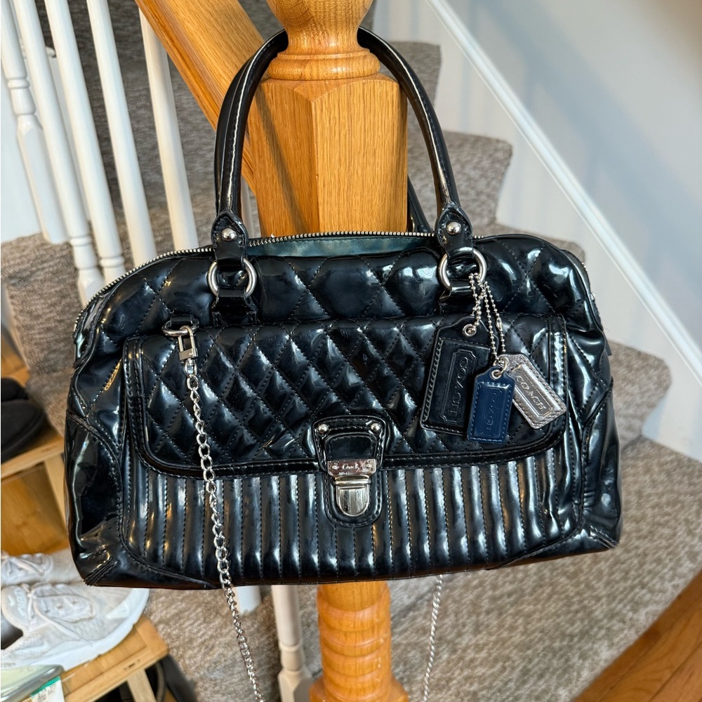 PATENT COACH BAG